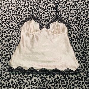 xhiliration Black and White Lace Lingerie Camisole